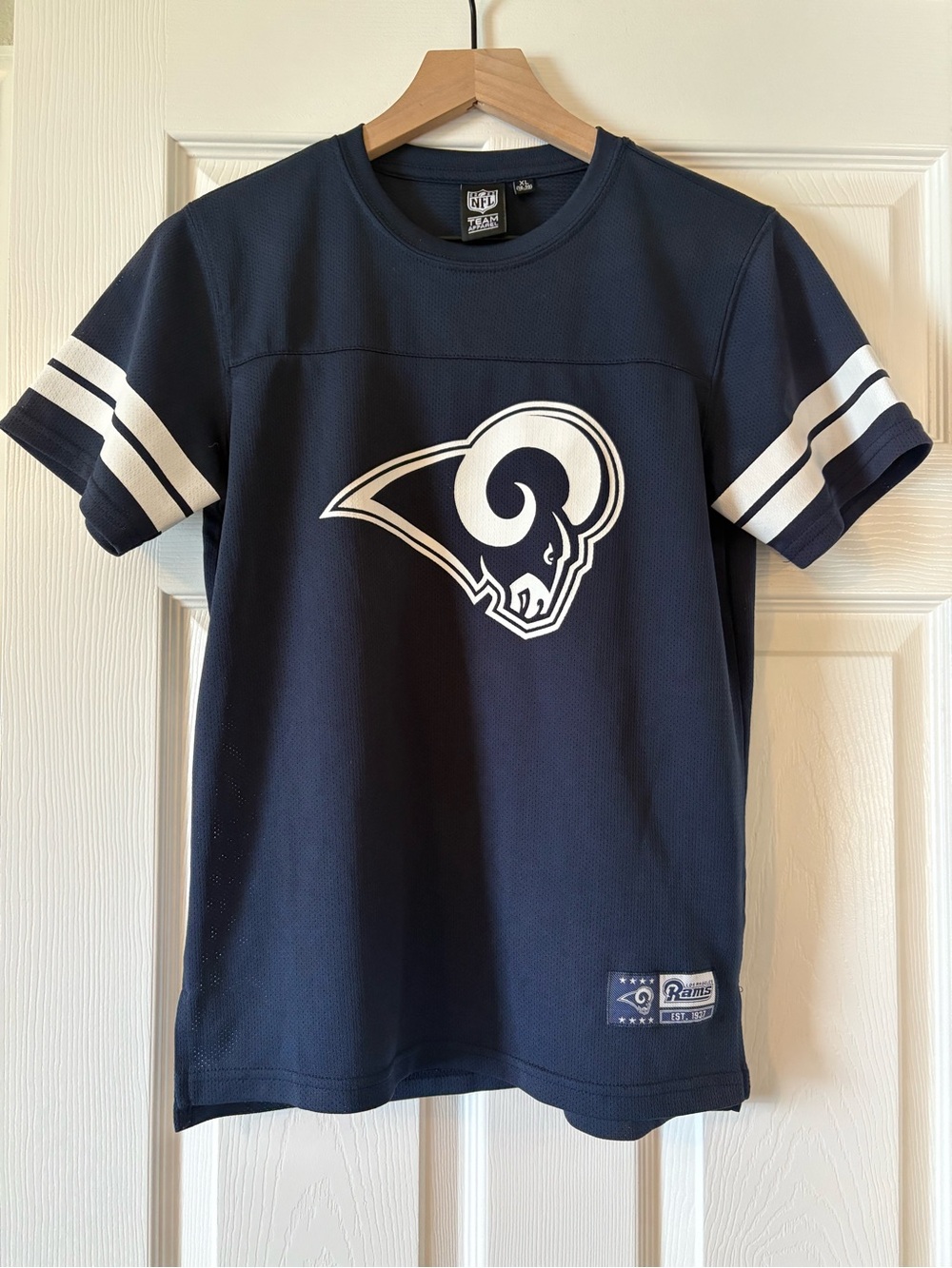 NFL Los Angeles Rams Navy White Kids Short-Sleeve Tee